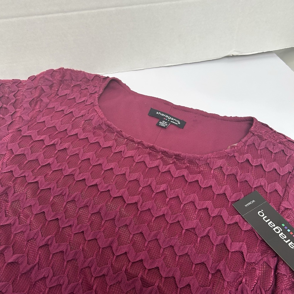 Sharagano NWT Stretch Maroon Chevron Lined Purple‎ Potion Size 16W MSRP $119